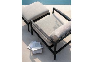 ETHNICRAFT JACK OUTDOOR VOETENBANK TEAK ZWART MOCHA 71X54X40