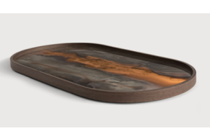  ETHNICRAFT BRONZE ORGANIC TRAY - MEDIUM OBLONG