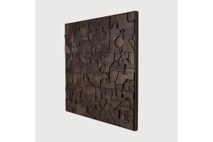 ETHNICRAFT BRICKS WALL ART | DARK BROWN | 100X100