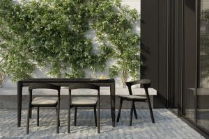 ETHNICRAFT TEAK BLACK BOK OUTDOOR 162X80