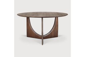 ETHNICRAFT TEAK GEOMETRIC DINING TABLE ROUND