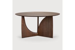 ETHNICRAFT TEAK GEOMETRIC DINING TABLE ROUND