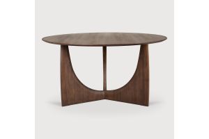 ETHNICRAFT TEAK GEOMETRIC DINING TABLE ROUND