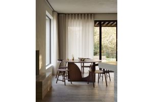 ETHNICRAFT TEAK GEOMETRIC DINING TABLE ROUND