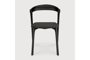 ETHNICRAFT BLACK OAK BOK DINING CHAIR - BLACK FABRIC 51485