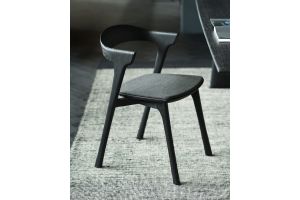 ETHNICRAFT BLACK OAK BOK DINING CHAIR - BLACK FABRIC 51485