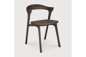 ETHNICRAFT  OAK BOK CHAIR 51484VARNISHED BROWN , BROWN FABRIC  50x54x76