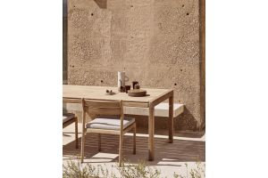 ETHNICRAFT JACK OUTDOOR DINING CHAIR - OFF WHITE FABRIC 10401