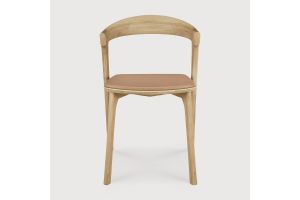 ETHNICRAFT OAK BOK DINING CHAIR - SIENNA LEATHER 51483