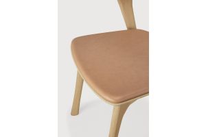 ETHNICRAFT OAK BOK DINING CHAIR - SIENNA LEATHER 51483