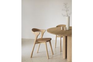 ETHNICRAFT OAK BOK DINING CHAIR - SIENNA LEATHER 51483