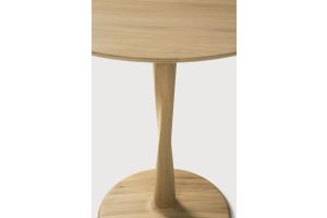 ETHNICRAFT OAK TORSION ROUND LOW DINING TABLE 90x90x76