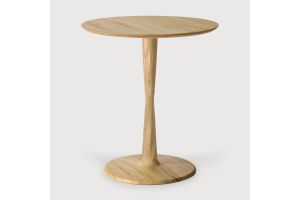 ETHNICRAFT OAK TORSION ROUND LOW DINING TABLE 70x70x76