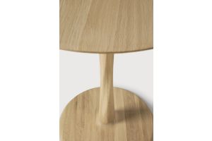 ETHNICRAFT OAK TORSION ROUND LOW DINING TABLE 70x70x76