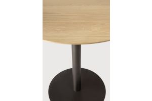 BLEND DINING TABLE OAK TOP BRONZE BASE 51945 70 x 70 x 76CM	