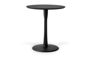 TORSION DINING TABLE - VARNISHED OAK BLACK - LOW- ROUND 70 X 70 X 69