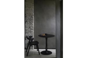 TORSION DINING TABLE - VARNISHED OAK BLACK - LOW- ROUND 70 X 70 X 69