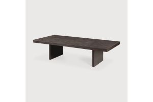 GROOVES COFFEE TABLE - VARNISHED TEAK - 135 x 65 