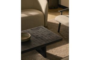 GROOVES COFFEE TABLE - VARNISHED TEAK - 135 x 65 