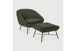 BARROW FOOTSTOOL - PINE GREEN FABRIC 60 x 45 x 38 20180