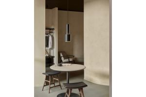 BLEND DINING TABLE MICROCEMENT TOP Off White - Dark Bronze base  70 x 70 x 76CM 26515