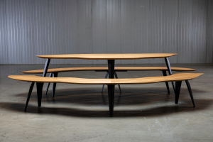 Texel eettafel bank eiken links | Seuren Tafels 