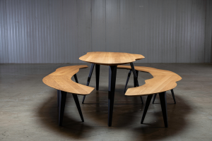 Texel eettafel bank eiken links | Seuren Tafels 