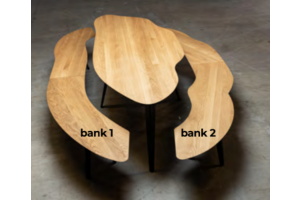 Texel eettafel bank eiken links | Seuren Tafels 