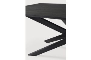 MIKADO DINING TABLE - VARNISHED OAK - BLACK