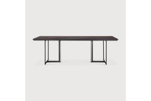 TACET DINING TABLE - VARNISHED TEAK - DARK BROWN