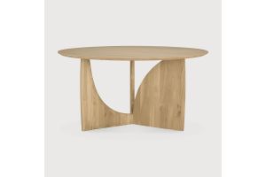 ETHNICRAFT TEAK GEOMETRIC DINING TABLE ROUND