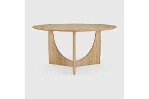 ETHNICRAFT TEAK GEOMETRIC DINING TABLE ROUND