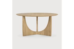 ETHNICRAFT TEAK GEOMETRIC DINING TABLE ROUND