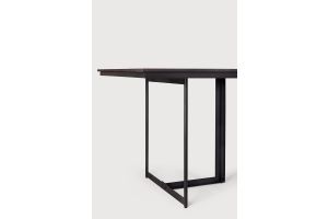 TACET DINING TABLE - VARNISHED TEAK - DARK BROWN