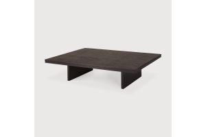 GROOVES COFFEE TABLE - VARNISHED TEAK - OFF BLACK - RECTANGULAR 140 x 110 x 34	     12256