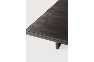 GROOVES COFFEE TABLE - VARNISHED TEAK - OFF BLACK - RECTANGULAR 140 x 110 x 34	     12256