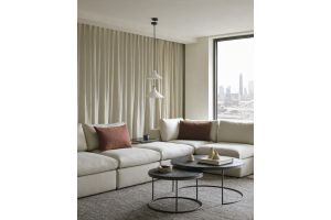 NESTING COFFEE TABLE - VARNISHED MINERALS - RAY UMBER - ROUND - SET OF 2 61/90 x 61/90 x 36/25915