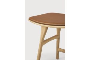 OSSO STOOL - VARNISHED OAK - COGNAC LEATHER 50 x 33 x 51	53047