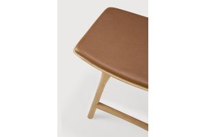 OSSO STOOL - VARNISHED OAK - COGNAC LEATHER 50 x 33 x 51	53047