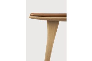 OSSO COUNTER STOOL - VARNISHED OAK - COGNAC LEATHER 57 x 33 x 69	