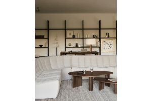 BOOMERANG COFFEE TABLE - VARNISHED TEAK - BROWN