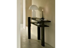 ABSTRACT CONSOLE - VARNISHED TEAK - BLACK 