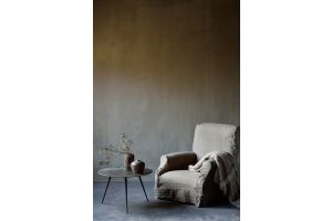 ETHNICRAFT LUNA COFFEE TABLE - LAVA LINEAR WHISKY 65 x 65 x 41