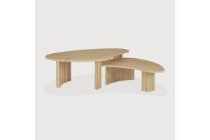 BOOMERANG COFFEE TABLE - OAK - PEBBLE SHAPE 