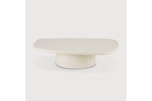 ELEMENTS COFFEE TABLE - VARNISHED MICROCEMENT - OFF WHITE - PEBBLE SHAPE 134 x 96 x 30
