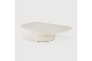 ELEMENTS COFFEE TABLE - VARNISHED MICROCEMENT - OFF WHITE - PEBBLE SHAPE 134 x 96 x 30