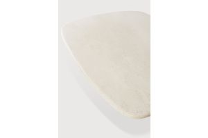 ELEMENTS COFFEE TABLE - VARNISHED MICROCEMENT - OFF WHITE - PEBBLE SHAPE 134 x 96 x 30