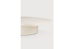 ELEMENTS COFFEE TABLE - VARNISHED MICROCEMENT - OFF WHITE - PEBBLE SHAPE 134 x 96 x 30