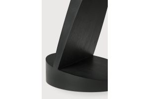 OBLIC SIDE TABLE - VARNISHED TEAK - BROWN - ROUND 