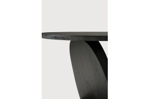 OBLIC SIDE TABLE - VARNISHED TEAK - BROWN - ROUND 